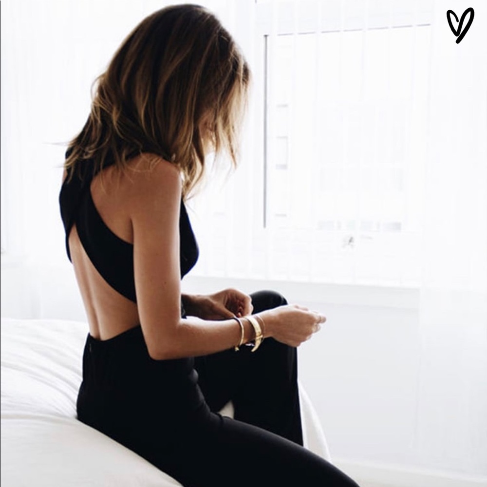 Thinking Out Loud Black Backless Jumpsuit
